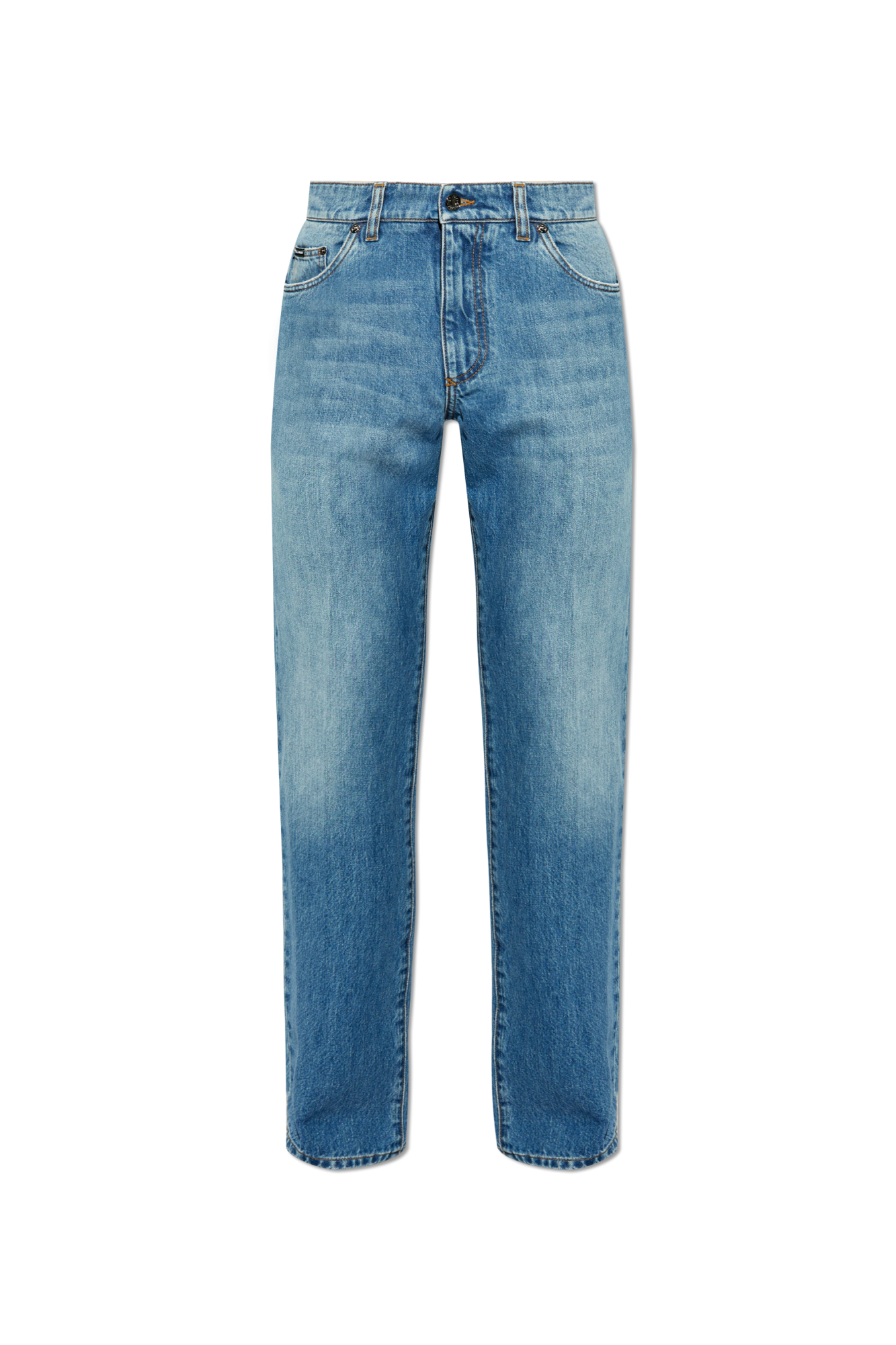 Dolce & Gabbana BLUE JEANS WITH POCKETS ジーンズ ポケット Loose denim jeans with pressed pleat in Multicolor for Women